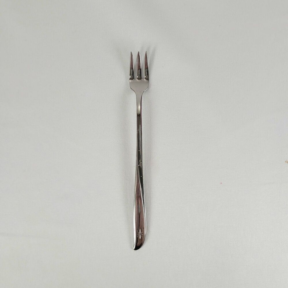 Oneida Twin Star Community Stainless Flatware Cocktail Fork MCM Atomic Celestial